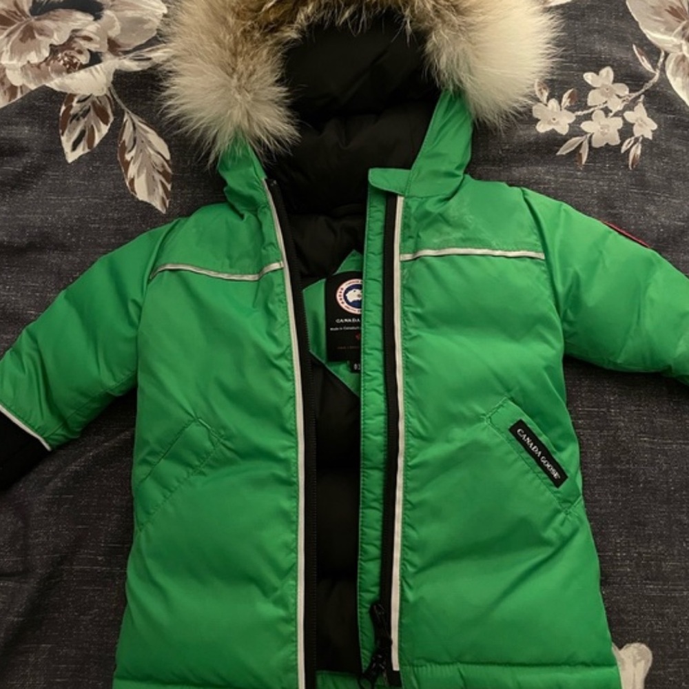 Green Canada goose for newborn to three months
